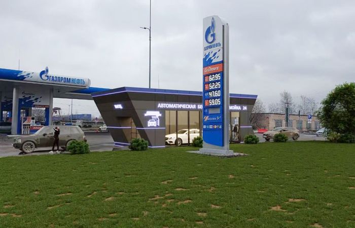Joint project RobotCarWash Express with Gazpromneft gas stations in St. Petersburg